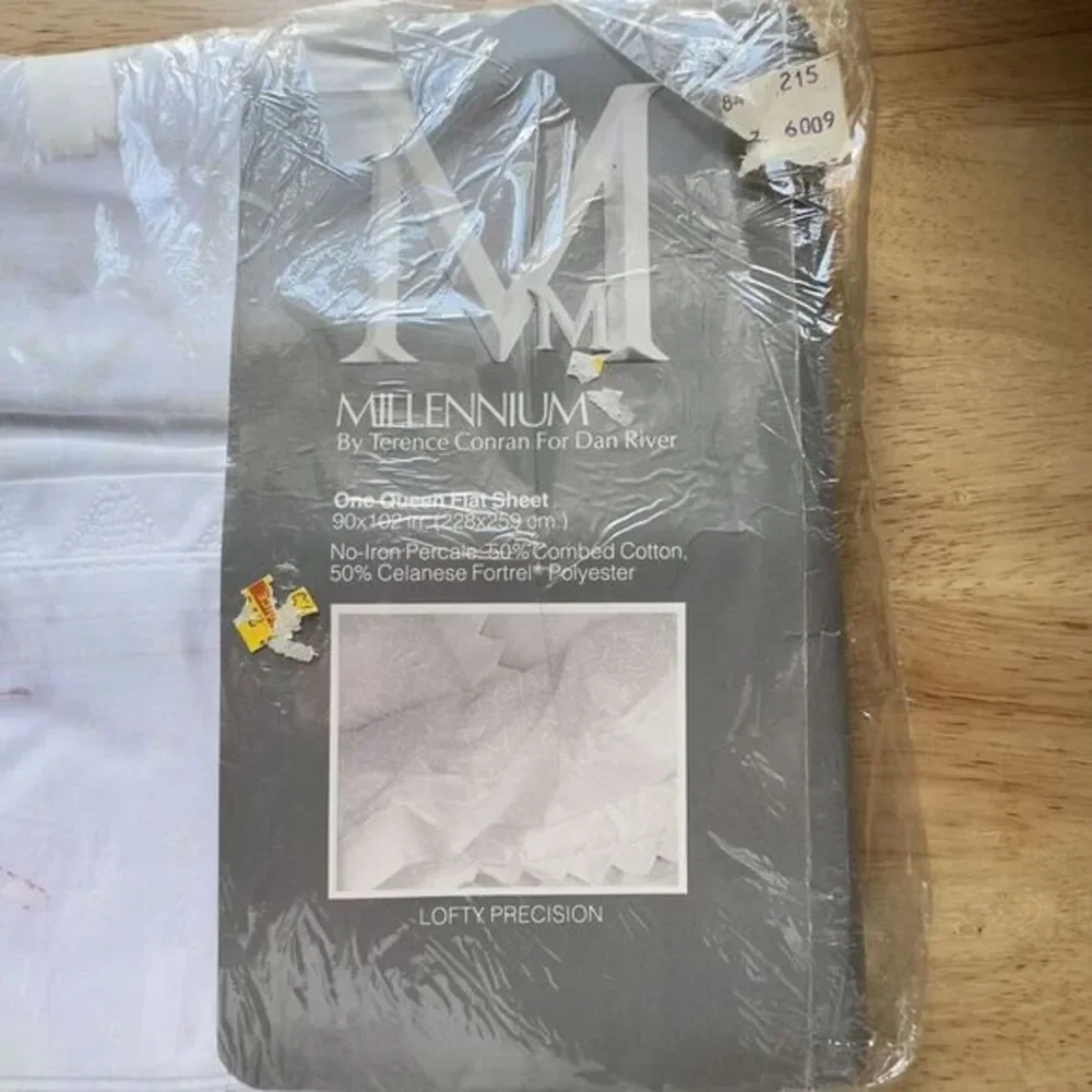 Millennium By Terrence Conran Dan River QUEEN Flat Sheet WHITE‎ Lofty Precision